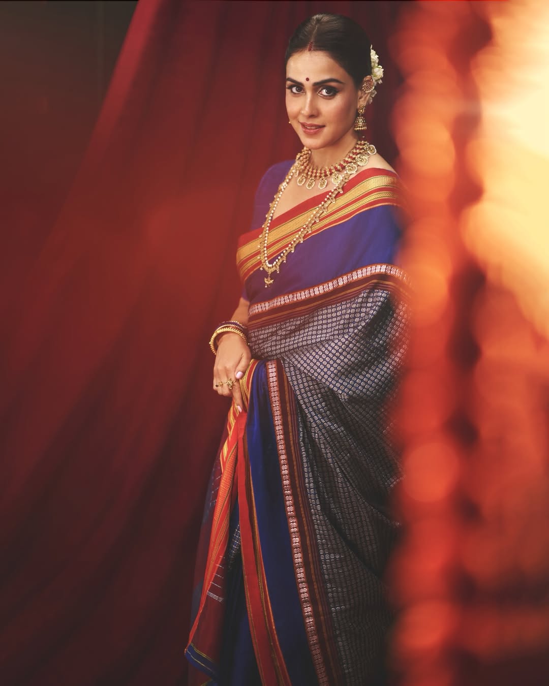 Genelia Deshmukh Maharashtrian Saree Look