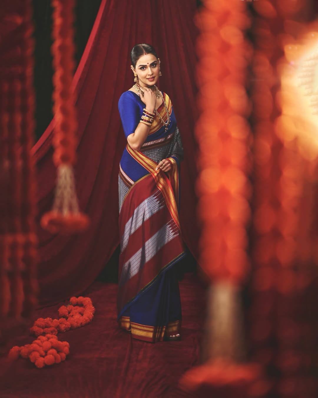 Genelia Deshmukh Maharashtrian Saree Look