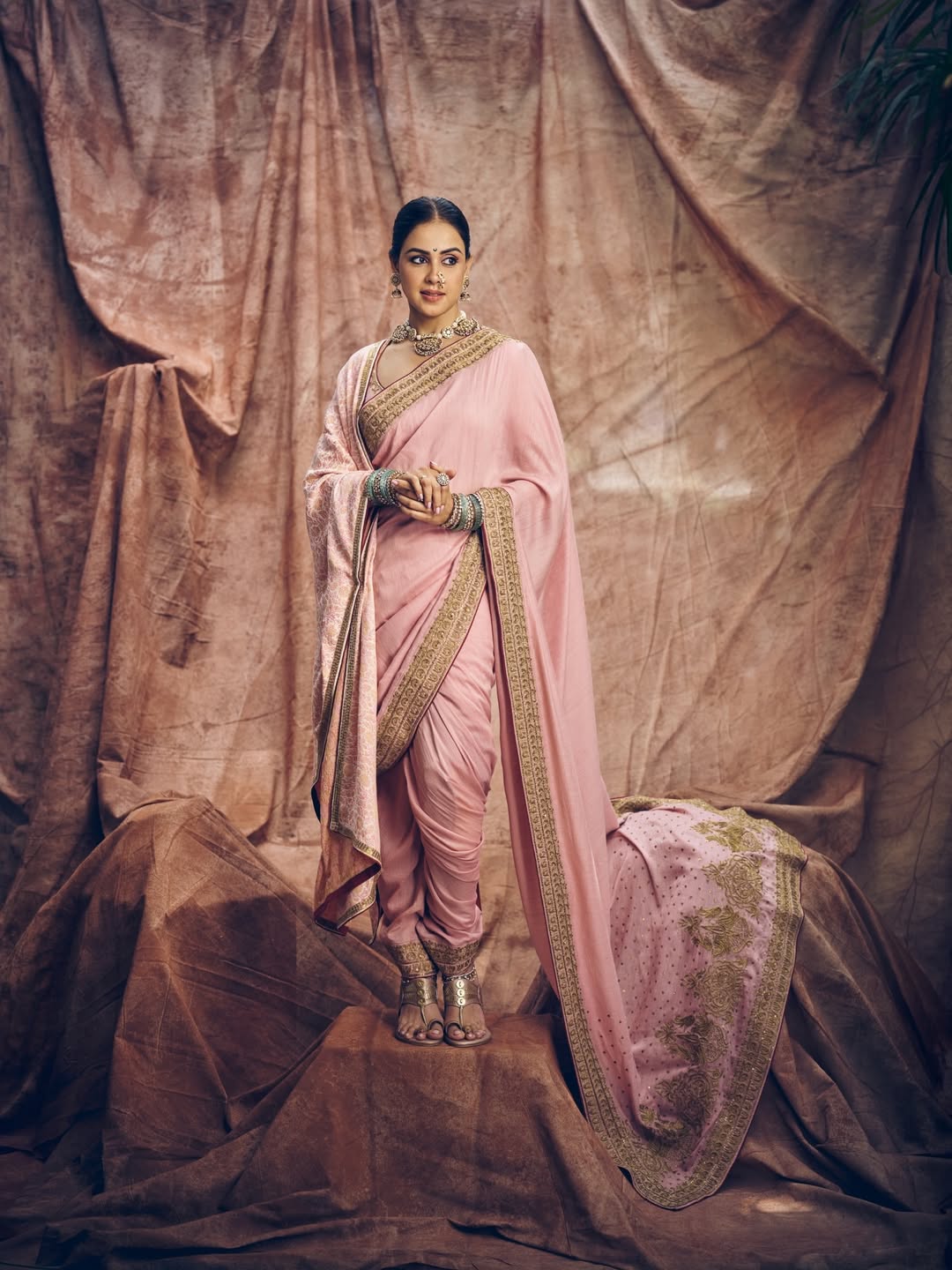 Genelia Deshmukh Maharashtrian Saree Look