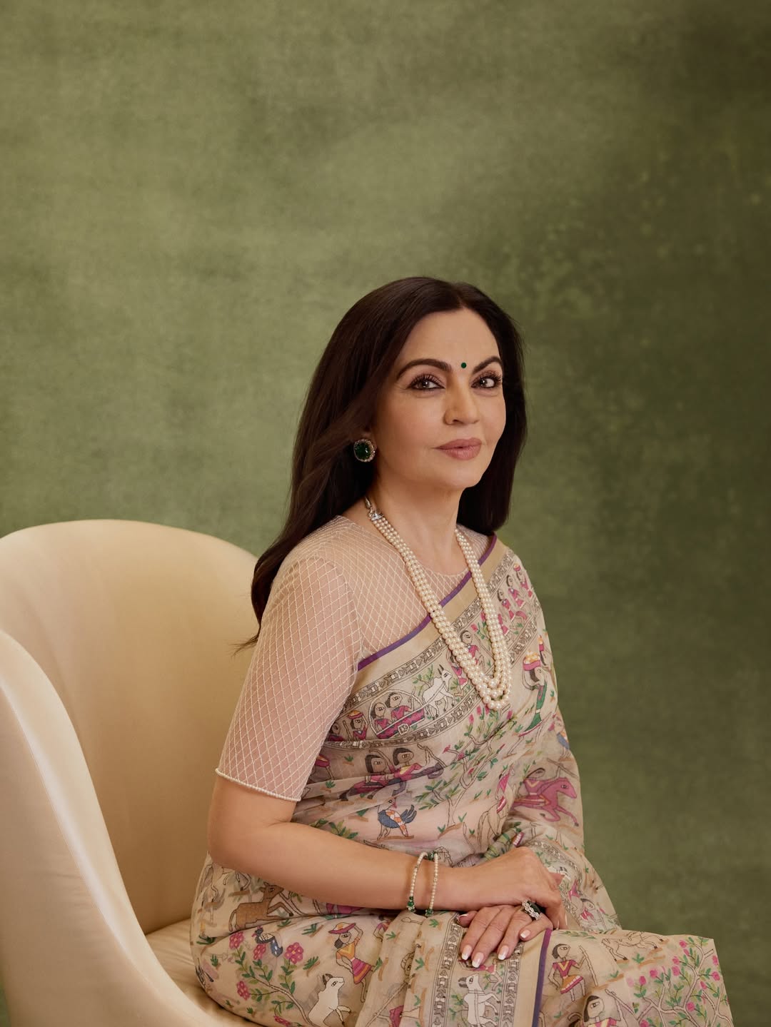 Nita Ambani Jamdani Saree look