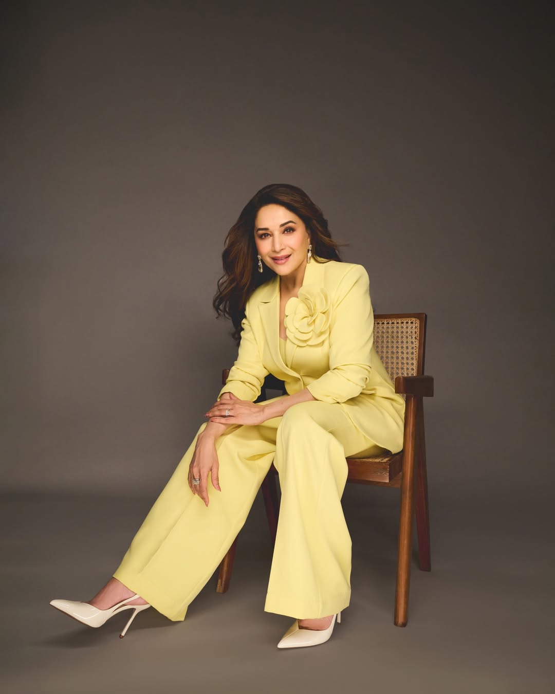 Madhuri Dixit yellow suit latest photos