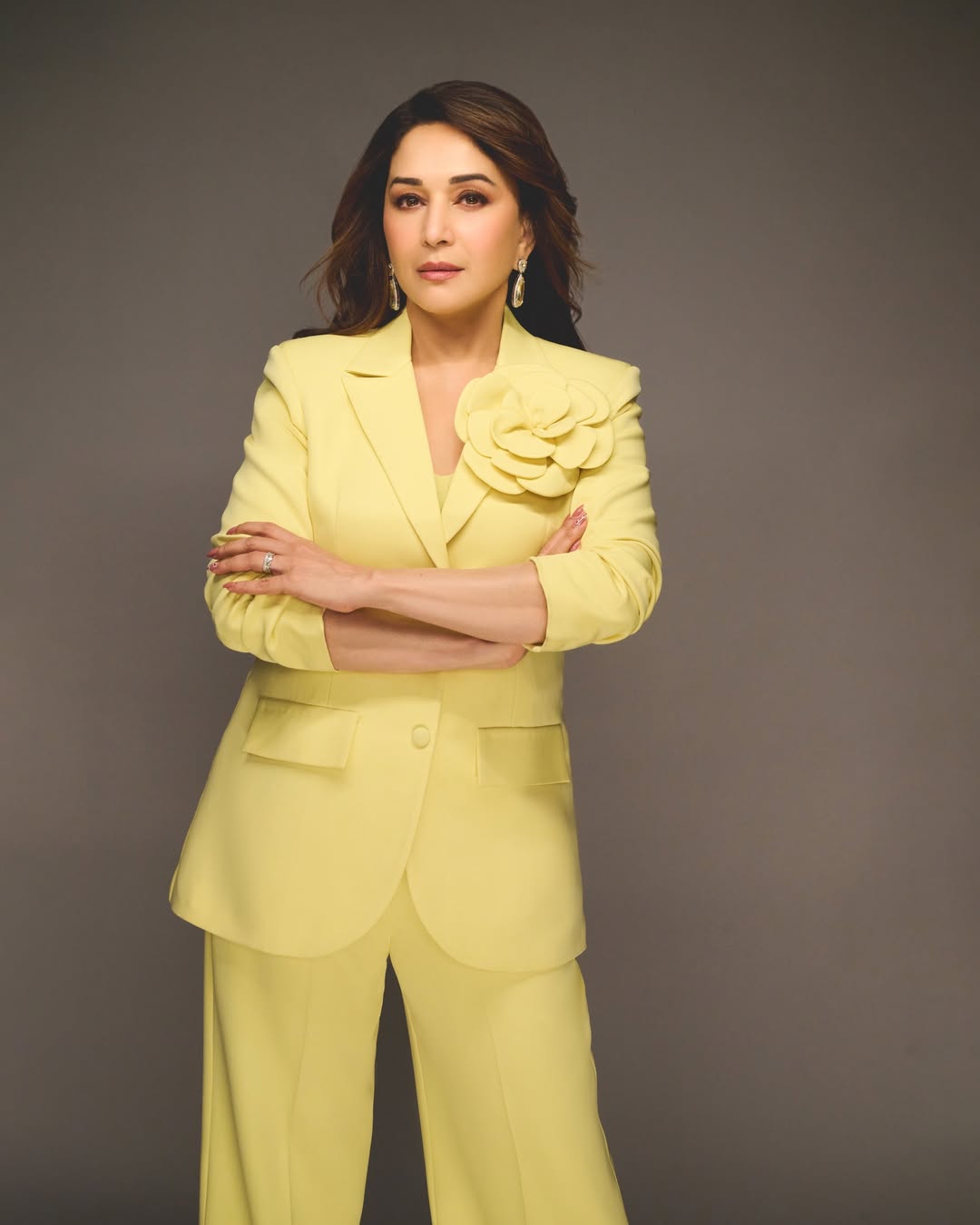 Madhuri Dixit yellow suit latest photos