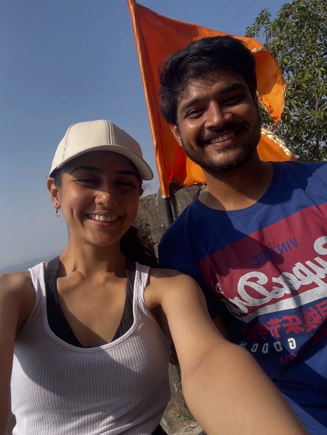 Rajasi Bhave and abhishek deshmukh sinhagad trekking photos