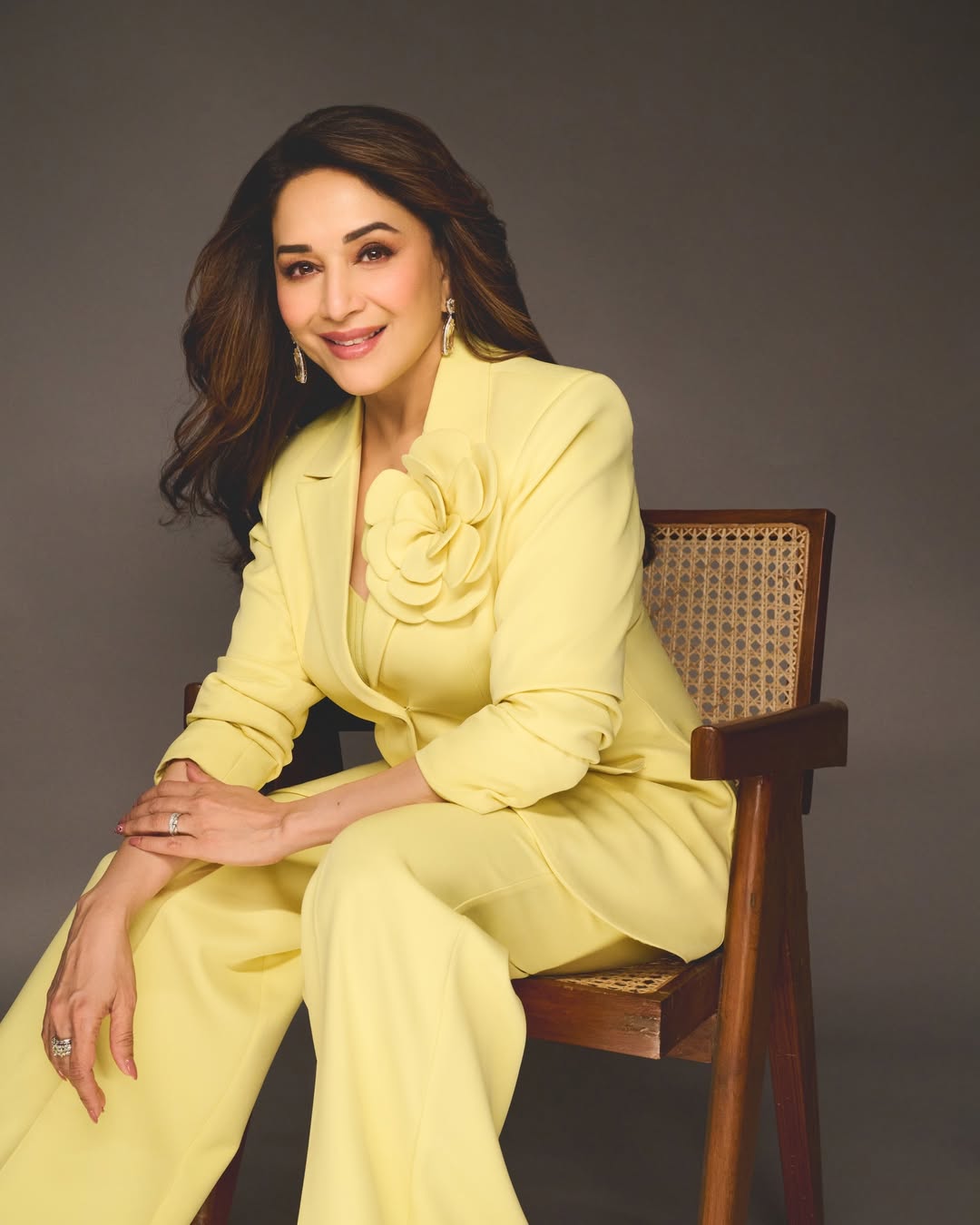 Madhuri Dixit yellow suit latest photos