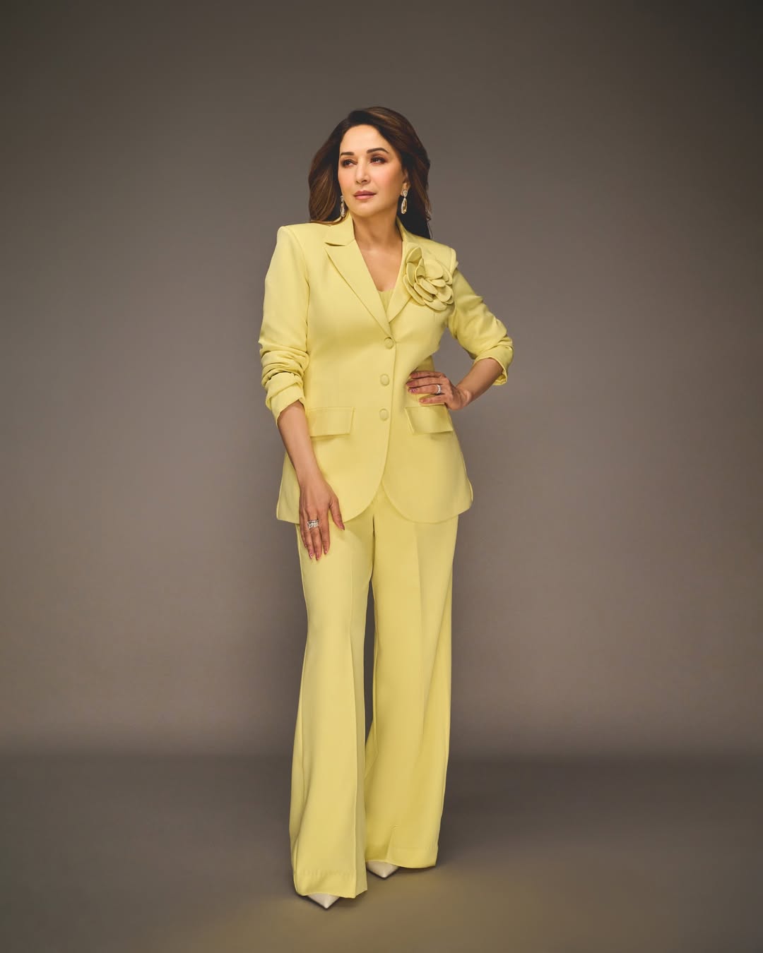 Madhuri Dixit yellow suit latest photos