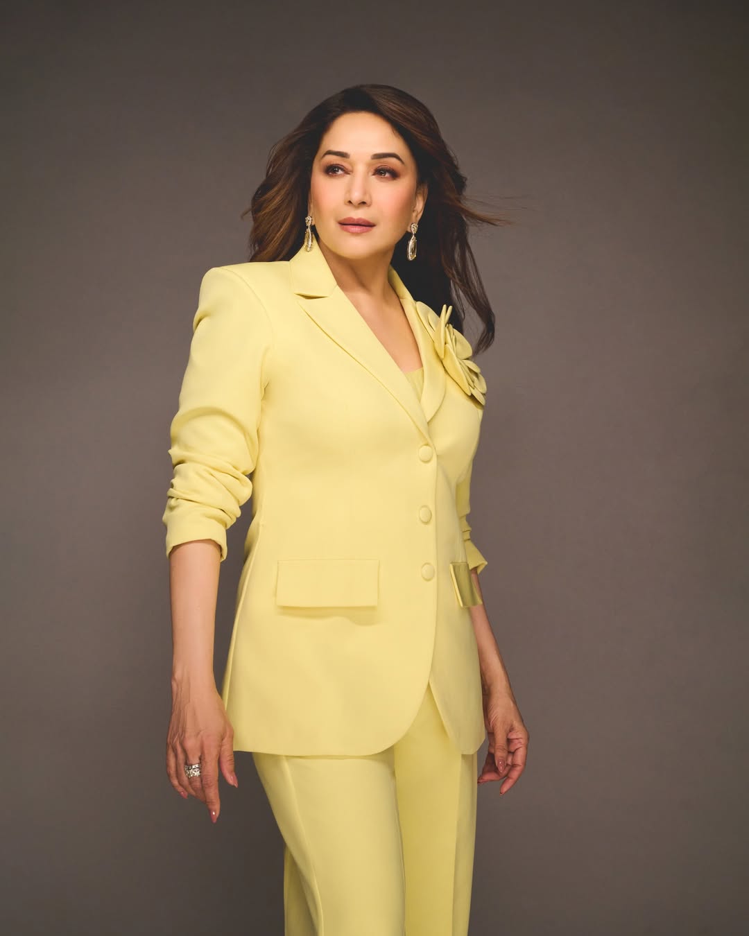 Madhuri Dixit yellow suit latest photos