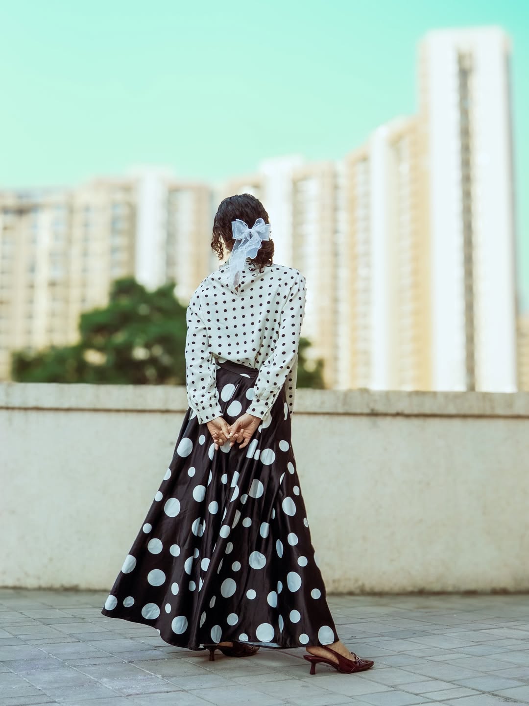 Abhidnya Bhave Polka Dots Skirt Top Retro Look