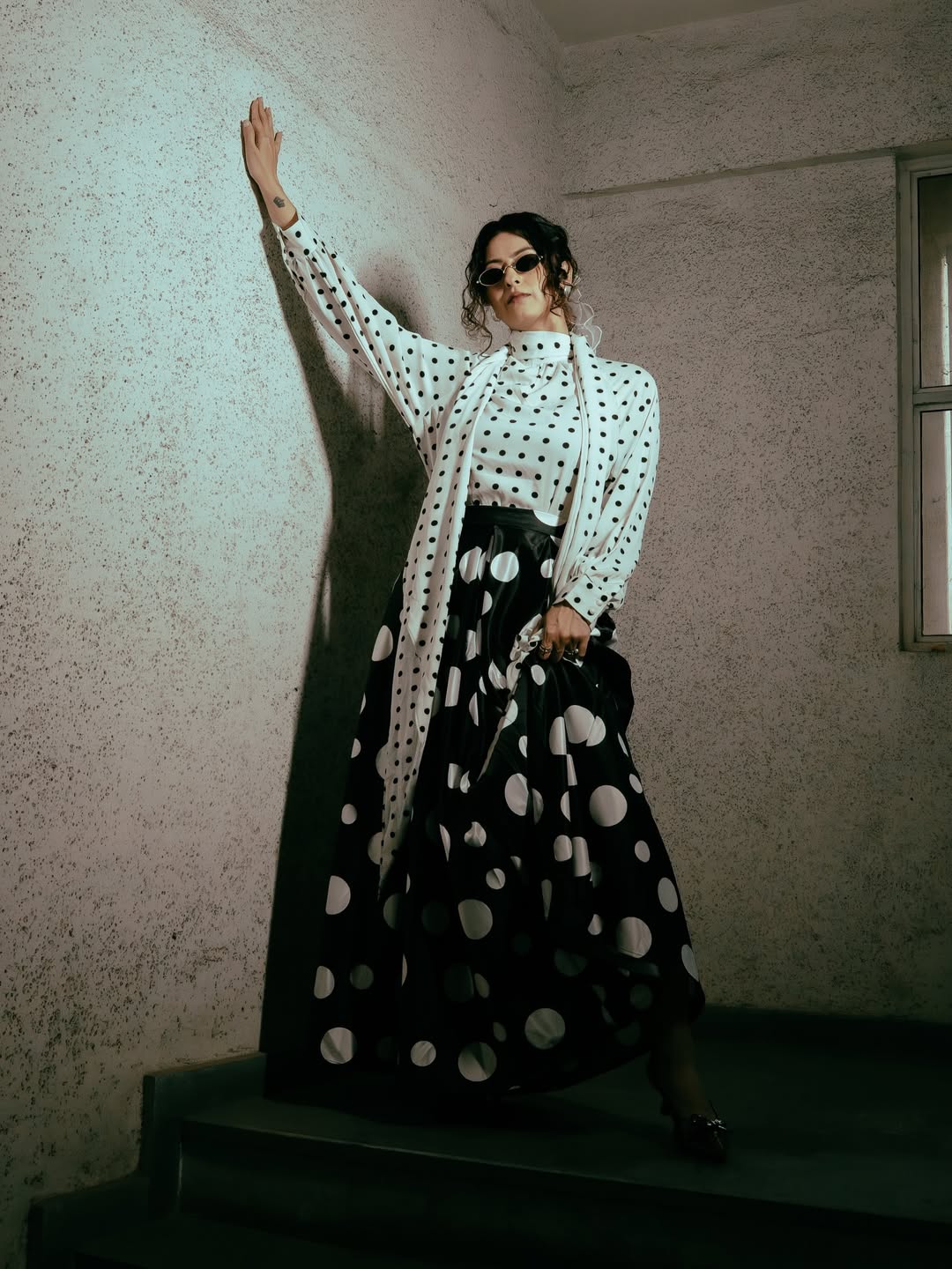 Abhidnya Bhave Polka Dots Skirt Top Retro Look