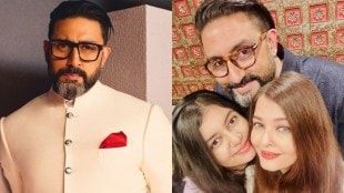 Abhishek Bachchan and Aaradhya Bachchan at an event sharing a candid moment