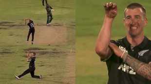 Blair Tickner Nagin dance Celebration after rishad hossain wicket Video viral of BAN vs NZ 1st ODI