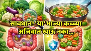 A comparison chart of raw and cooked vegetables for better digestion and immunity.