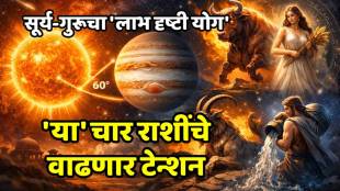 Sun and Jupiter planetary alignment 2026 Labh Drishti Yog.