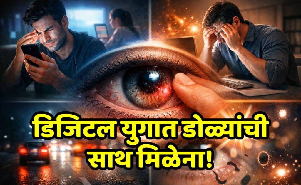 A person rubbing eyes while looking at a laptop screen, highlighting digital eye strain symptoms. A person rubbing eyes while looking at a laptop screen, highlighting digital eye strain symptoms.