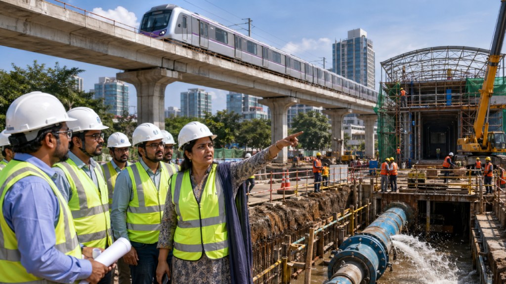 Pune Metro Line 3 Hinjewadi to Shivaji Nagar update | PMRDA Additional Commissioner K Manjulakshmi site visit | Hinjewadi IT Park Metro project status | Pune IT City Metro Rail Limited progress report Pune Metro Line 3 Hinjewadi to Shivaji Nagar update | PMRDA Additional Commissioner K Manjulakshmi site visit | Hinjewadi IT Park Metro project status | Pune IT City Metro Rail Limited progress report