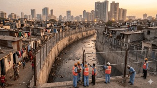 BMC nullah cleaning Mumbai monsoon preparedness | High wire fencing on Mumbai drains to prevent garbage | Ashwini Bhide visiting Dadar Dharavi nullah | Mumbai civic body waste management floating trash issue