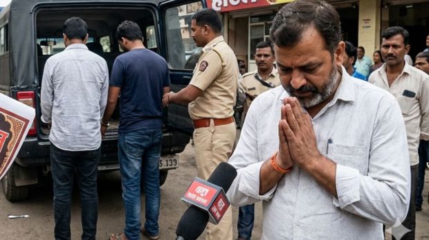 lord-krishna-non-veg-poster-controversy-kerala-hotel-two-arrested-marathi-news