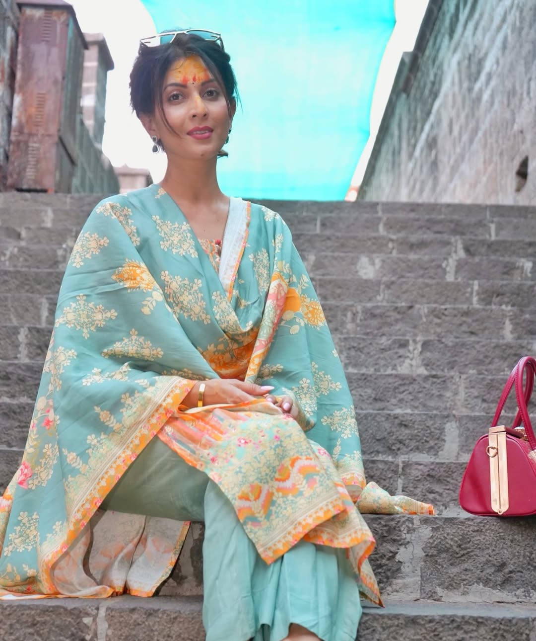 Madhavi Nemkar At Tuljapur Temple