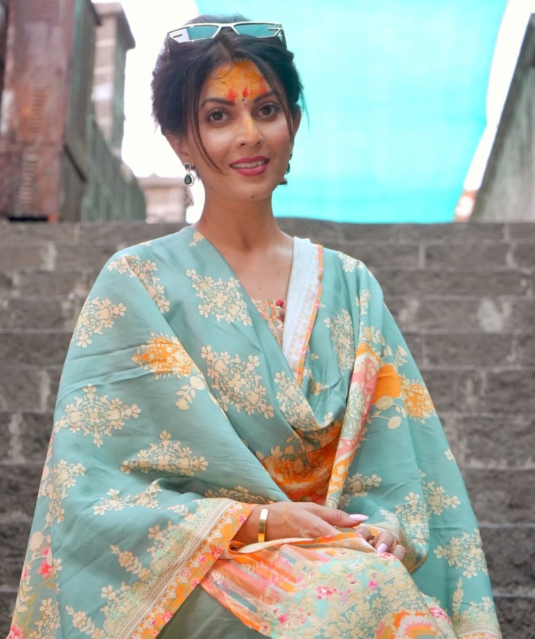 Madhavi Nemkar At Tuljapur Temple