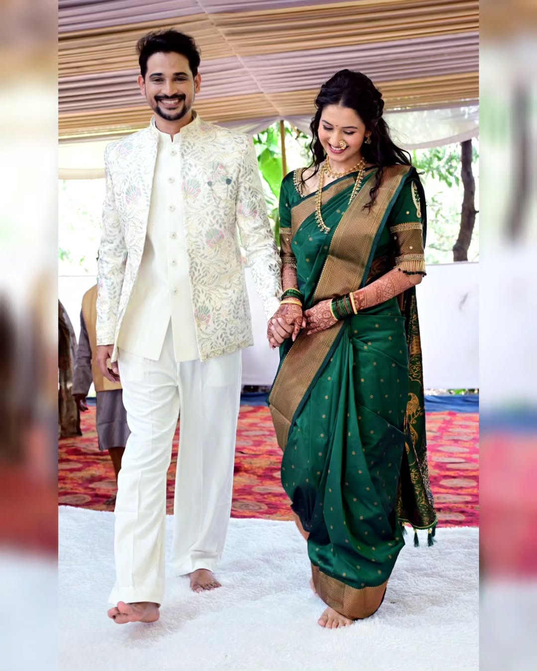 Mahima Mhatre Purple Saree Look
