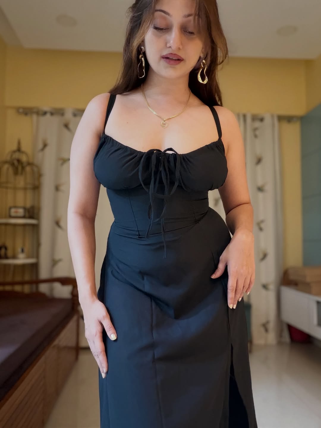 Manasi Naik Black Dress Bold Look