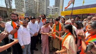Naigaon Bhoyadapada road work credit war | BJP MLA Sneha Dubey Pandit Vasai | BVA Mayor Ajiv Patil Naigaon | Vasai Virar Municipal Corporation road projects