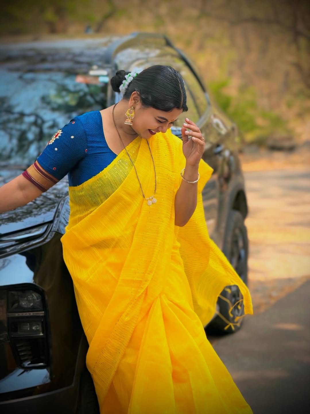 Namrata Sambherao Yellow Saree Look