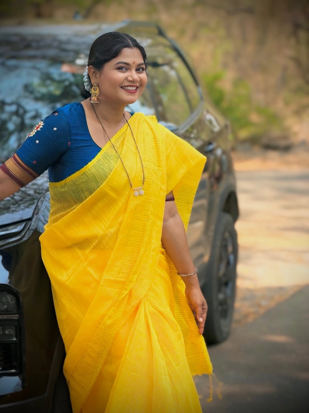 Namrata Sambherao Yellow Saree Look
