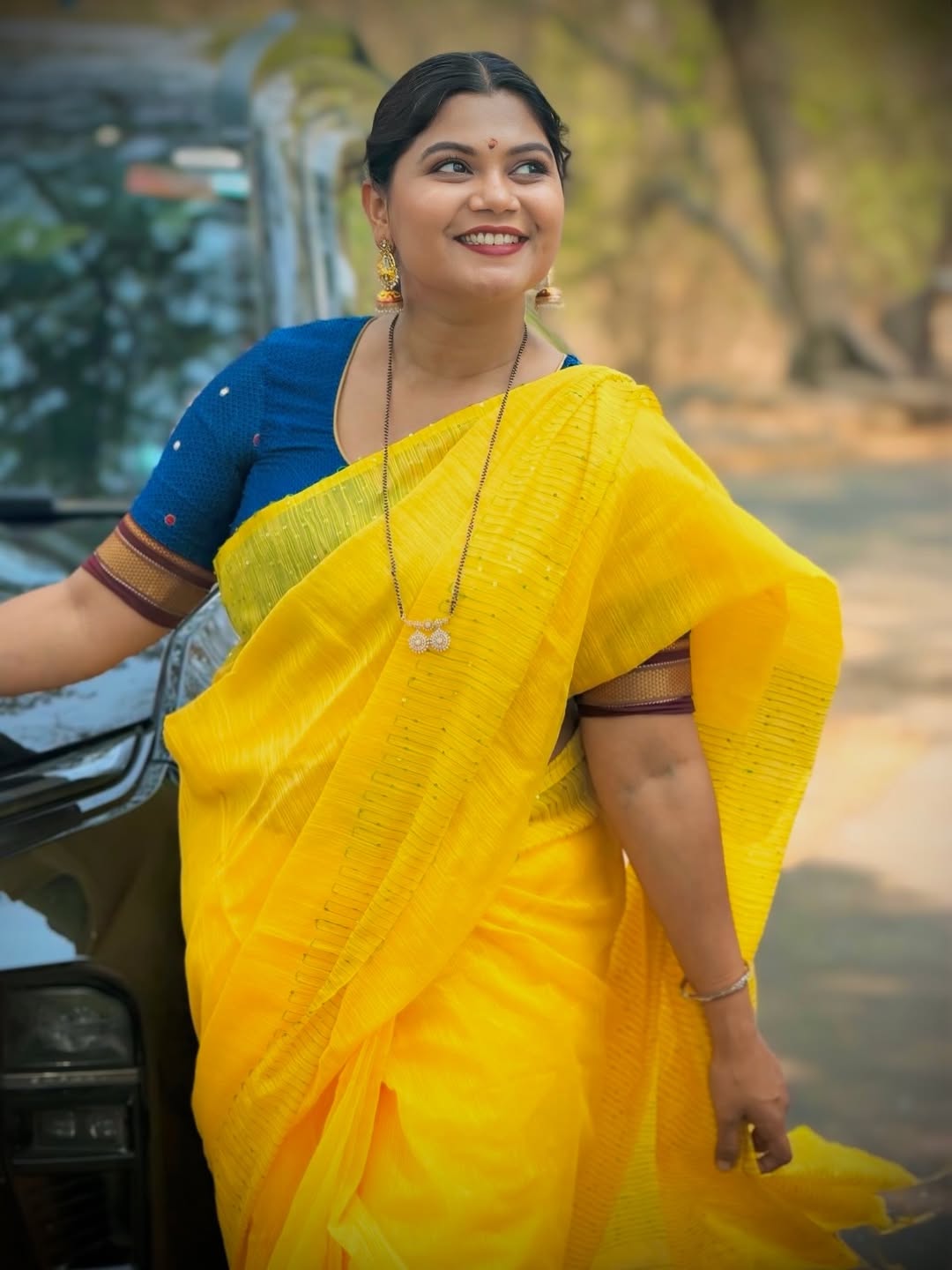 Namrata Sambherao Yellow Saree Look