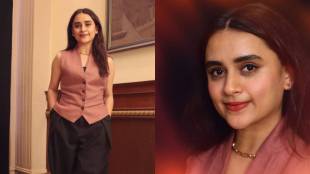 parna Pethe glamorous look, pink sleeveless top photoshoot