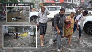 Satara Rain Photo, Satara unseasonal rain causes waterlogging on roads