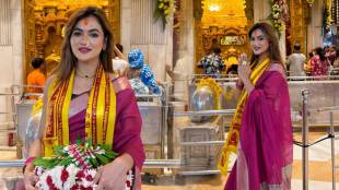 Bigg Boss Marathi 6 fame Reva Kaurase traditional look Siddhivinayak visit