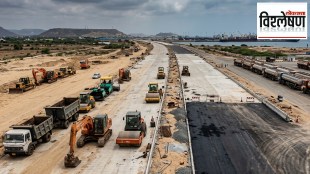 Indian national highway construction site with bitumen shortage | impact of west asia war on road projects | bitumen price hike in Maharashtra | delay in monsoon road repair work India