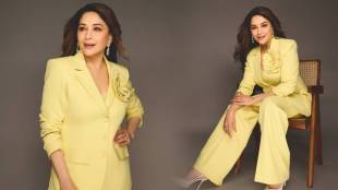 Madhuri Dixit yellow suit latest photos