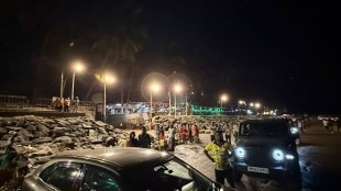Gorai Beach illuminated with path lights | Mumbai Gorai Beach night access for tourists | Gorai Beach illuminated 8 km long path lights | Mumbai tourism safe night environment Gorai Beach Manori Velankanni