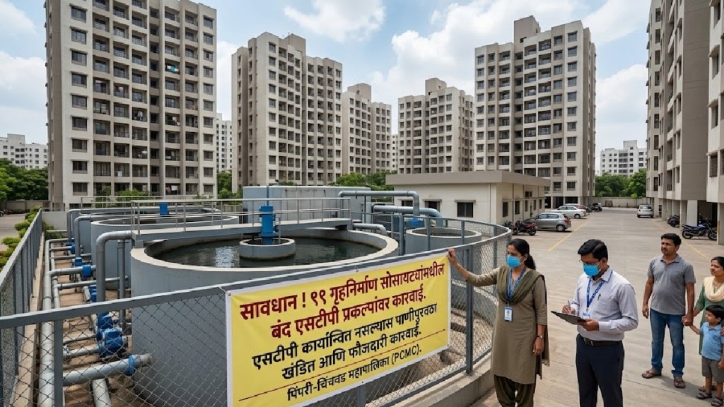 PCMC action on housing societies STP | Pimpri Chinchwad sewage treatment plant rules | PCMC water supply cut off notice | Sanjay Kulkarni PCMC engineer statement PCMC action on housing societies STP | Pimpri Chinchwad sewage treatment plant rules | PCMC water supply cut off notice | Sanjay Kulkarni PCMC engineer statement