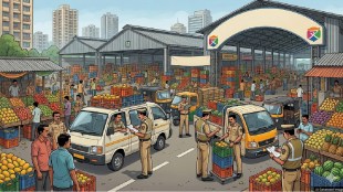 Navi Mumbai APMC market action cess evasion | Mumbai Masala market revenue growth | Sharad Jare APMC Secretary inspection | Vashi fruit market checking squad