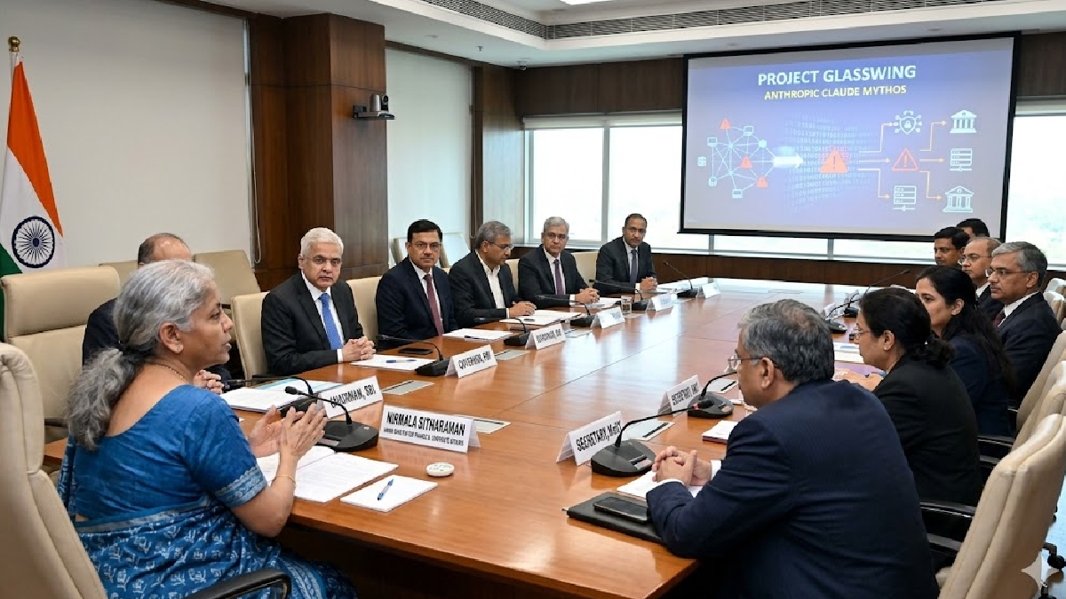 Nirmala Sitharaman meeting with bank chiefs on AI security | Anthropic Claude Mythos cyber security threat India | Indian banking system vulnerability assessment | Finance Ministry meeting on AI risks