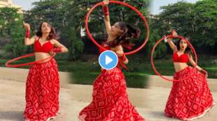 Young Girl dance with hula hoop style dance