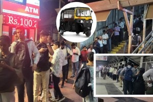 Rickshaw shortage in Dombivli East | Long queues at Kalyan station rickshaw stand | Passengers waiting for auto rickshaw Maharashtra | RTO action against auto drivers Thane