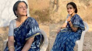 Rupali Bhosale blue saree photos