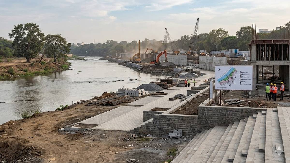 Mula Project Pune Riverfront Project: Construction in Riverbed? | मुळा-मुठा नदीकाठ ...