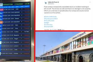 Pune airport runway closed today | IAF fighter jet accident Pune airport | Pune flight diversions news | Indian Air Force technical failure Pune