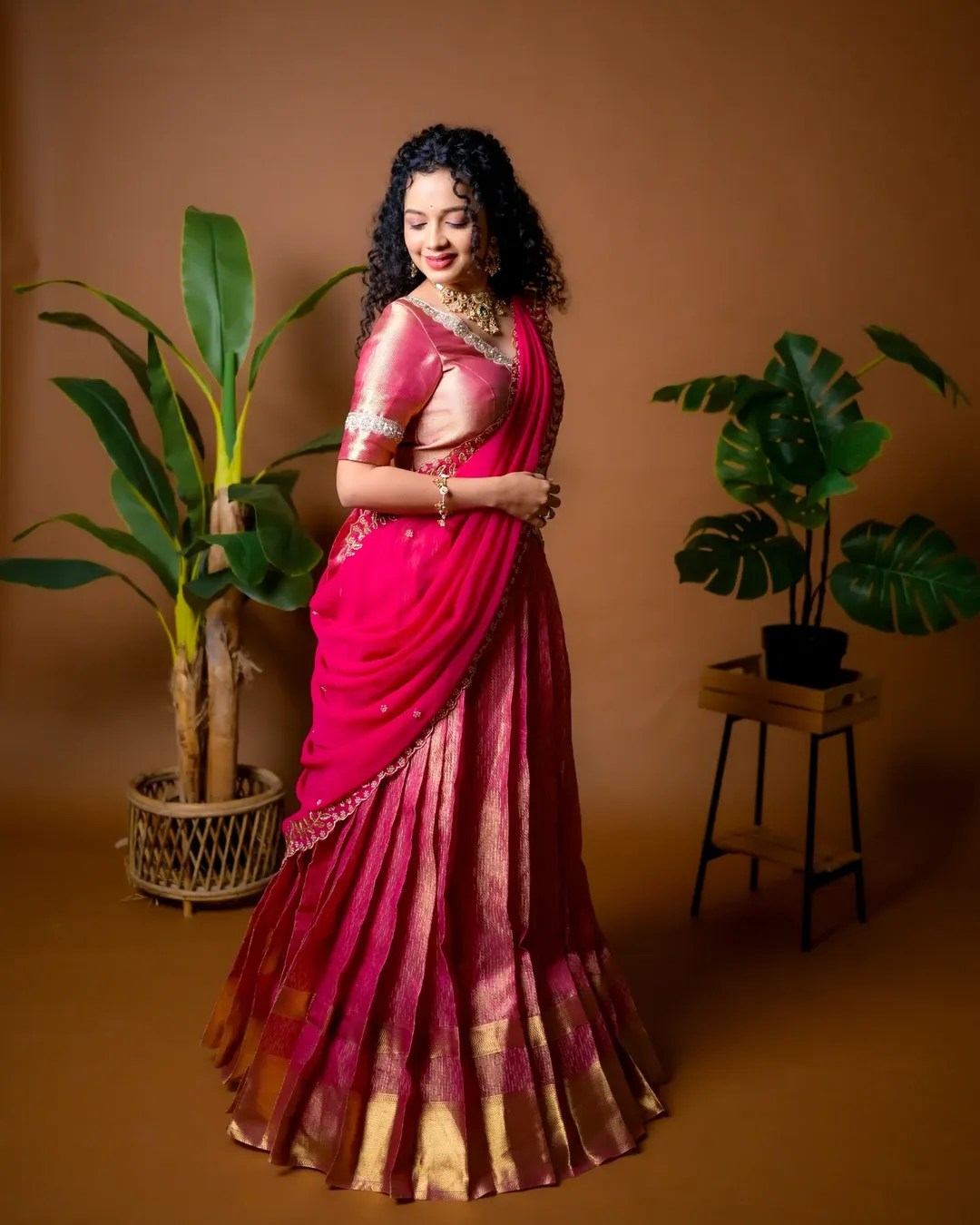 Rashmi Anpat Lehenga Saree South Indian Look