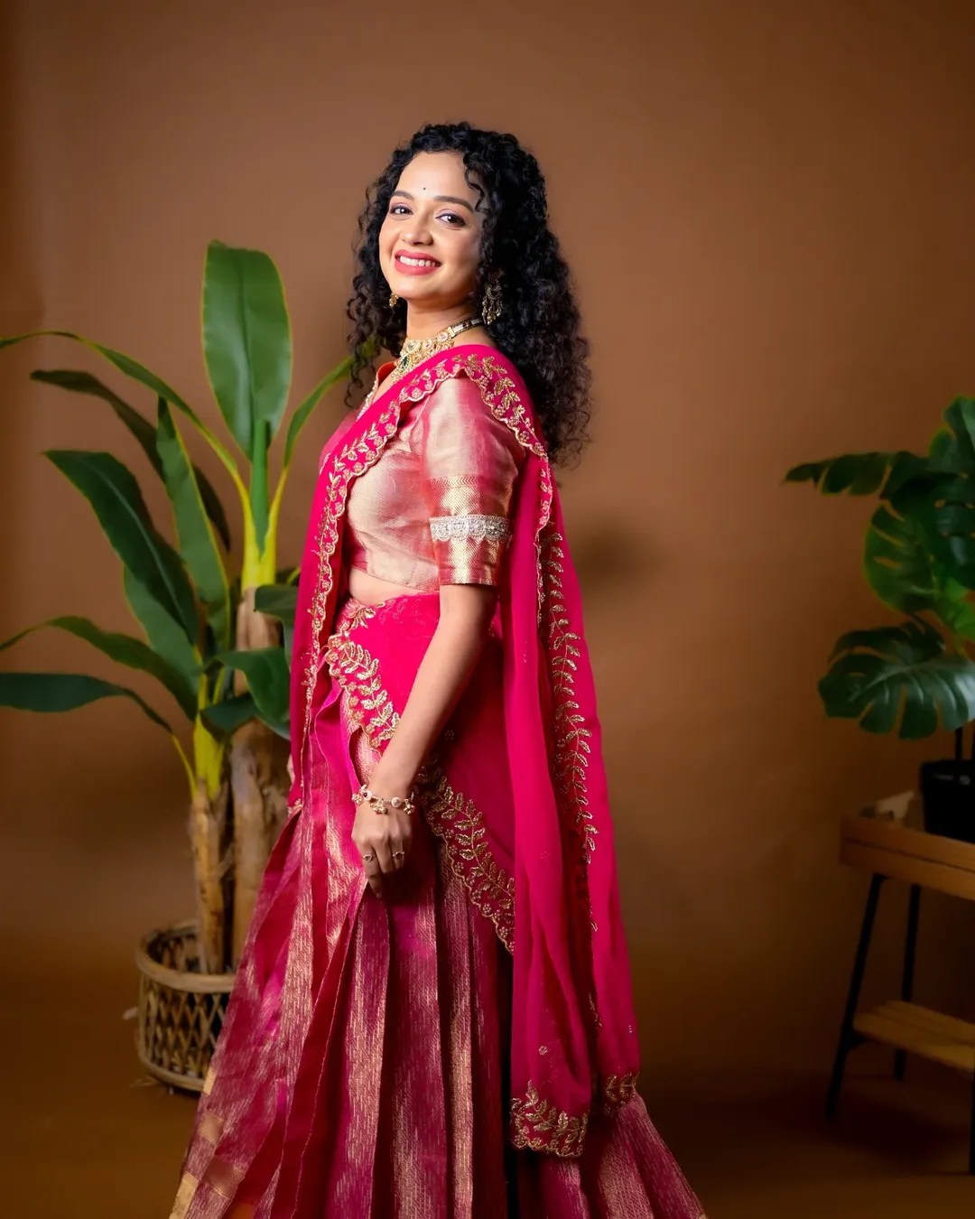 Rashmi Anpat Lehenga Saree South Indian Look