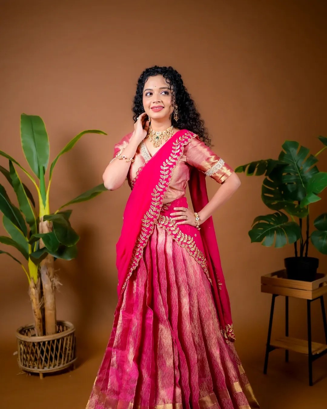 Rashmi Anpat Lehenga Saree South Indian Look