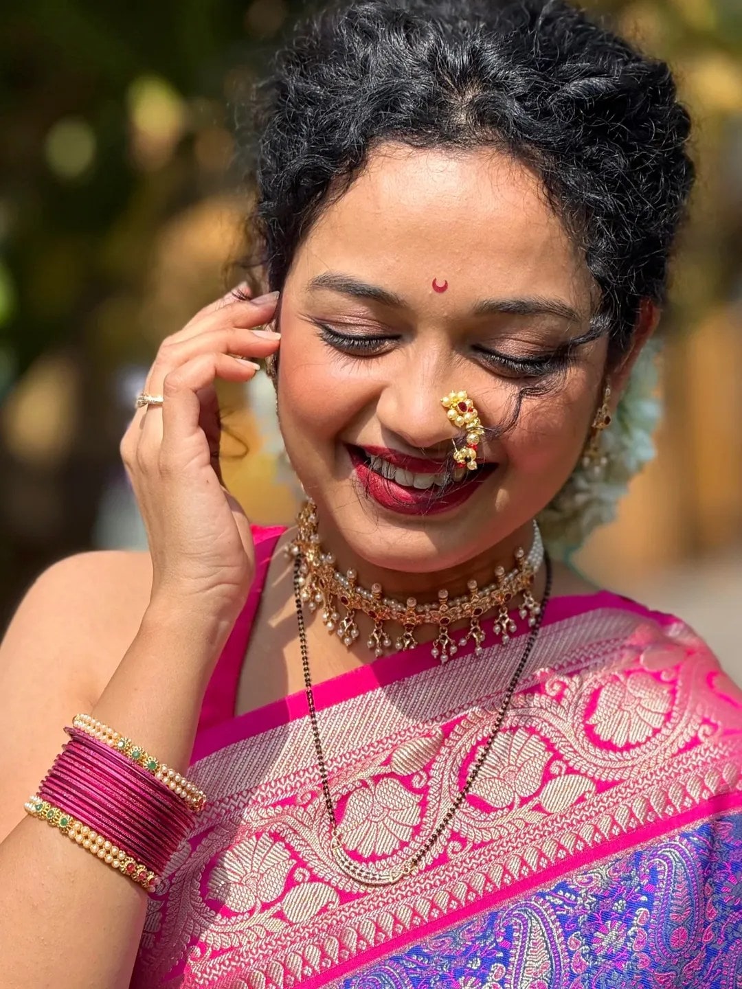 Rashmi Anpat Lehenga Saree South Indian Look