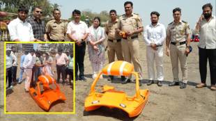 Robotic water craft for beach safety in Konkan | Alibaug tourist rescue robot | Raigad district disaster management equipment | Life saving water craft Maharashtra beaches