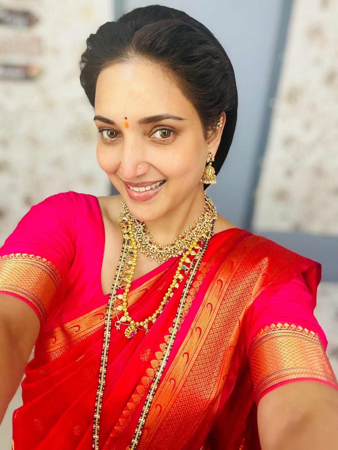 Rupali Bhosle Pink Saree Look