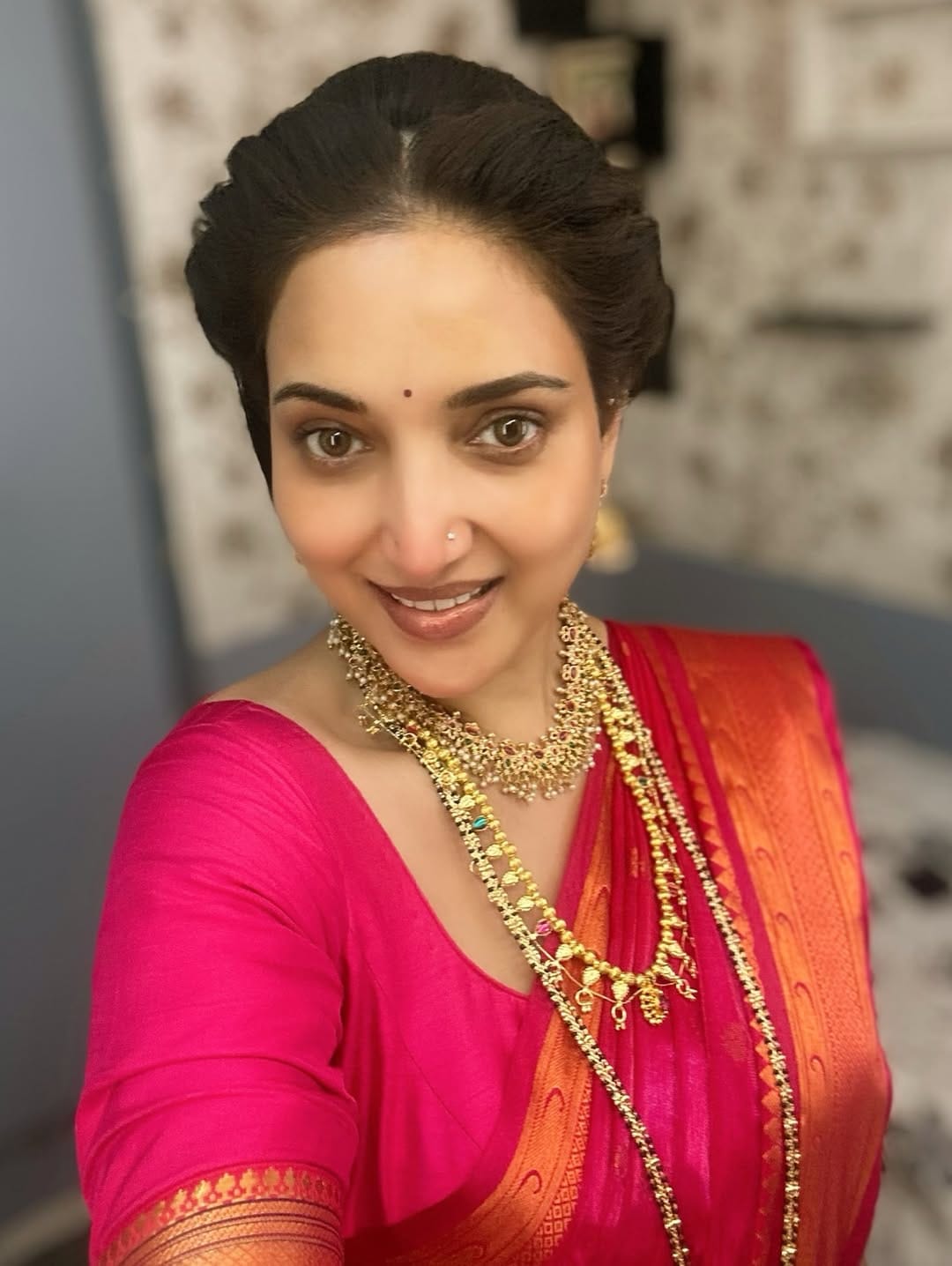 Rupali Bhosle Pink Saree Look