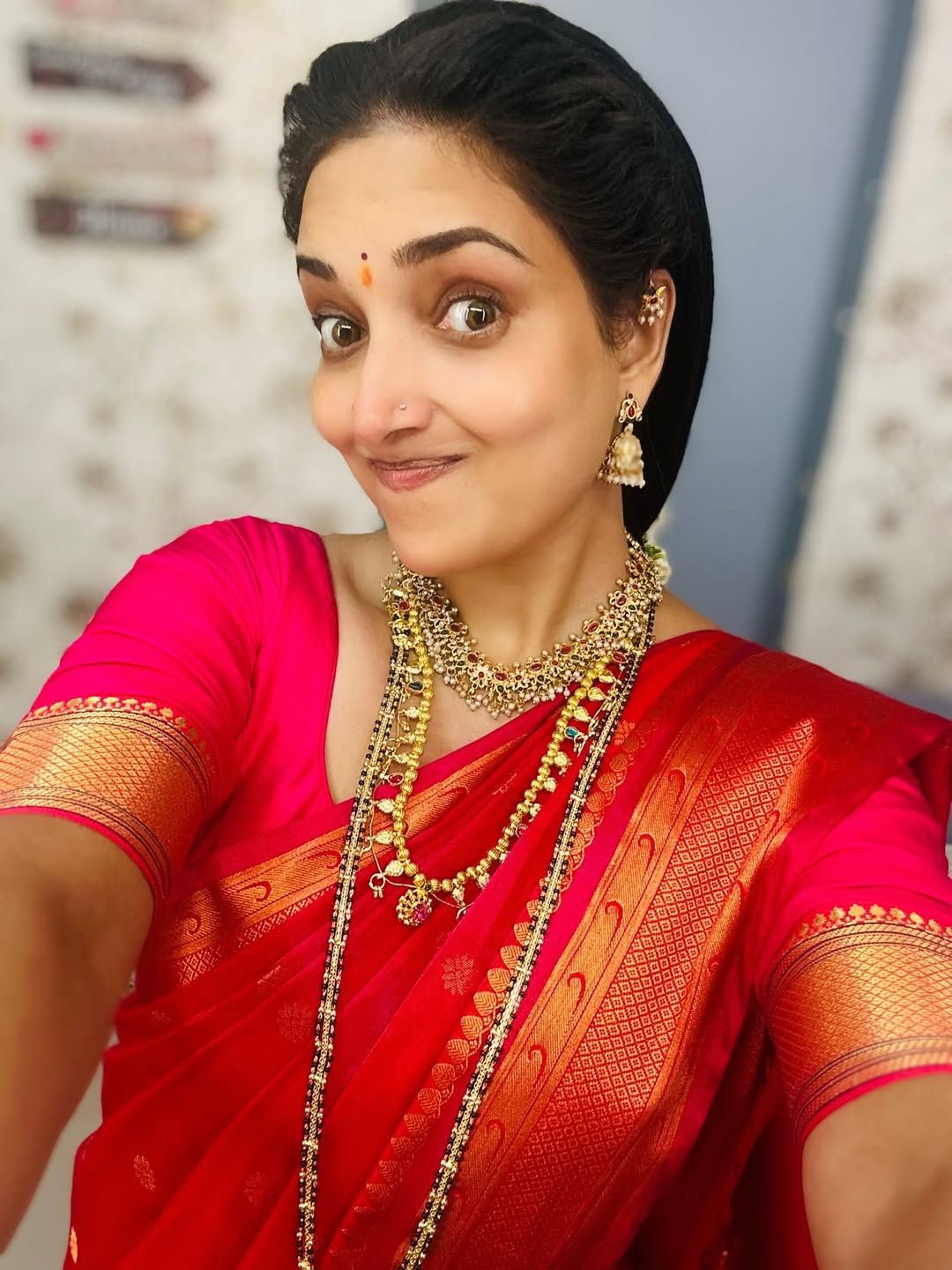 Rupali Bhosle Pink Saree Look